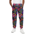 Colorful Leaf Tropical Pattern Print Cotton Sweatpants