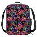 Colorful Leaf Tropical Pattern Print Crossbody Lunch Bag