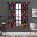 Colorful Leaf Tropical Pattern Print Grommet Curtain Panels