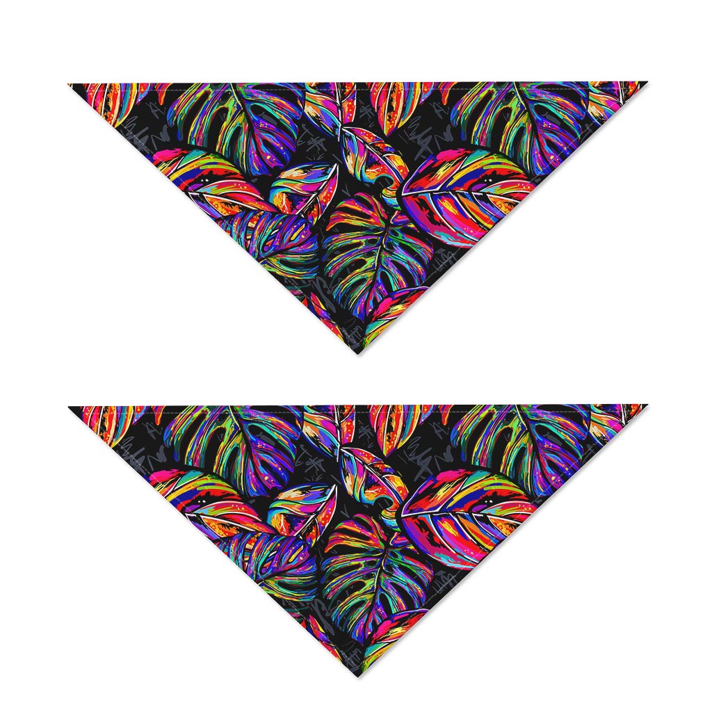 Colorful Leaf Tropical Pattern Print Dog Bandana