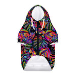 Colorful Leaf Tropical Pattern Print Dog Zip Up Hoodie