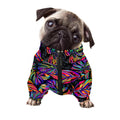 Colorful Leaf Tropical Pattern Print Dog Zip Up Jacket