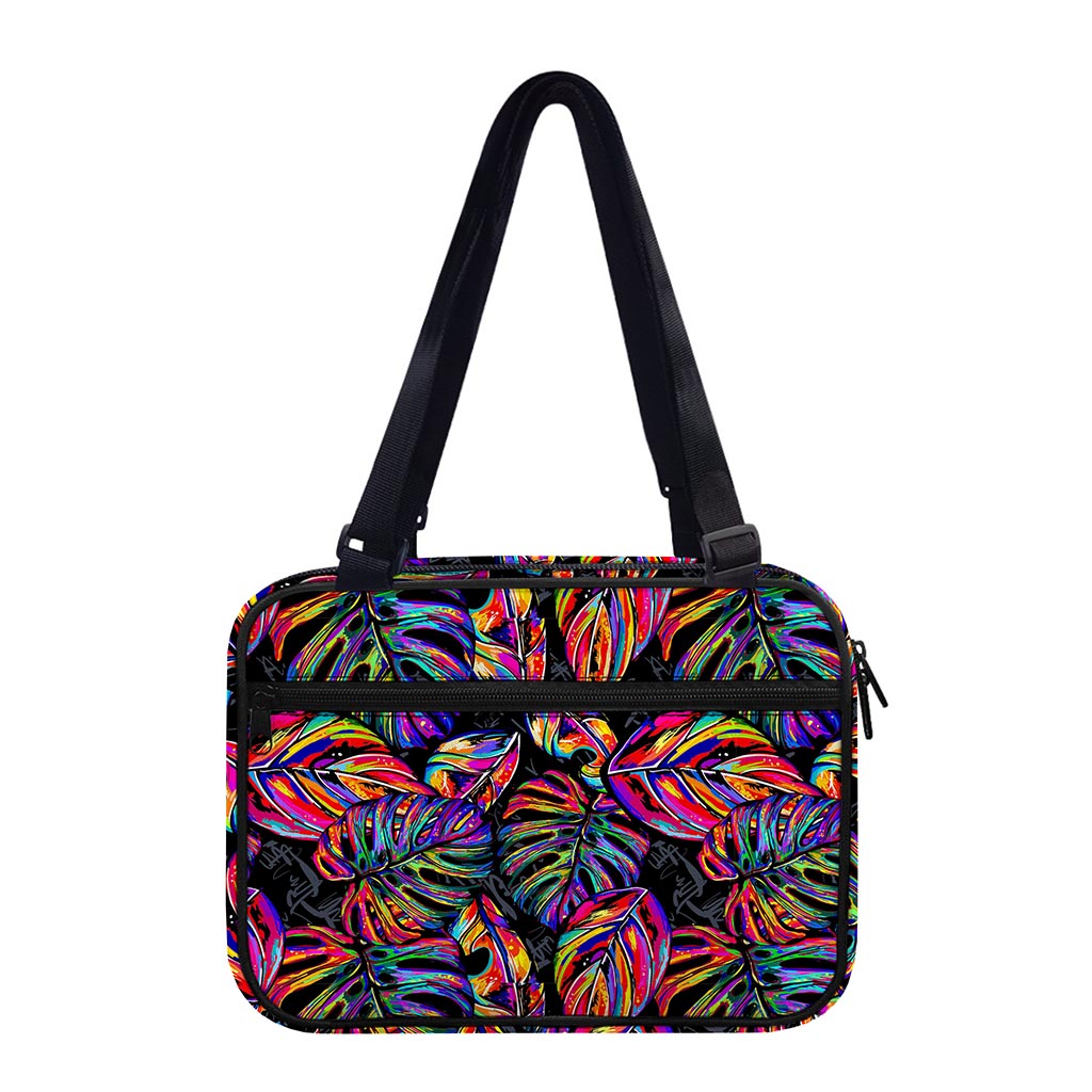 Colorful Leaf Tropical Pattern Print Double Strap Bible Bag
