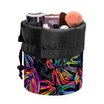 Colorful Leaf Tropical Pattern Print Drawstring Makeup Bag