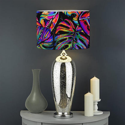 Colorful Leaf Tropical Pattern Print Drum Lamp Shade
