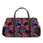 Colorful Leaf Tropical Pattern Print Duffle Bag