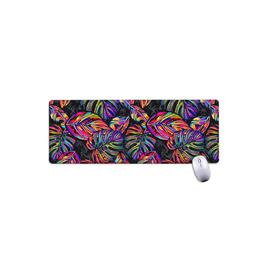 Colorful Leaf Tropical Pattern Print Extended Mouse Pad