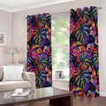 Colorful Leaf Tropical Pattern Print Extra Wide Grommet Curtains