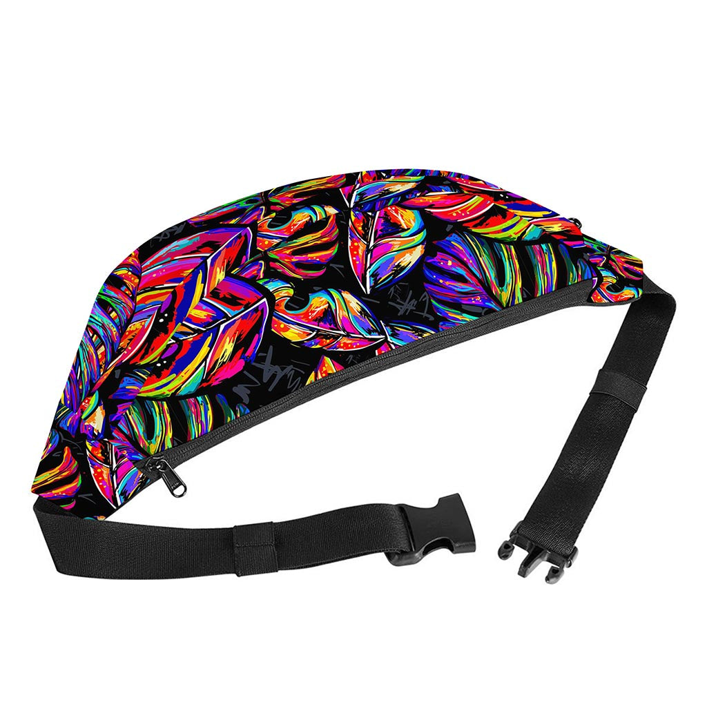 Colorful Leaf Tropical Pattern Print Fanny Pack
