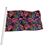 Colorful Leaf Tropical Pattern Print Flag