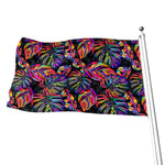 Colorful Leaf Tropical Pattern Print Flag