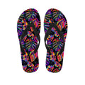 Colorful Leaf Tropical Pattern Print Flip Flops