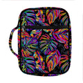Colorful Leaf Tropical Pattern Print Front Pocket Bible Bag