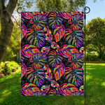 Colorful Leaf Tropical Pattern Print Garden Flag