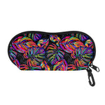 Colorful Leaf Tropical Pattern Print Glasses Case