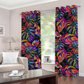 Colorful Leaf Tropical Pattern Print Grommet Curtains