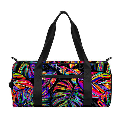 Colorful Leaf Tropical Pattern Print Gym Bag