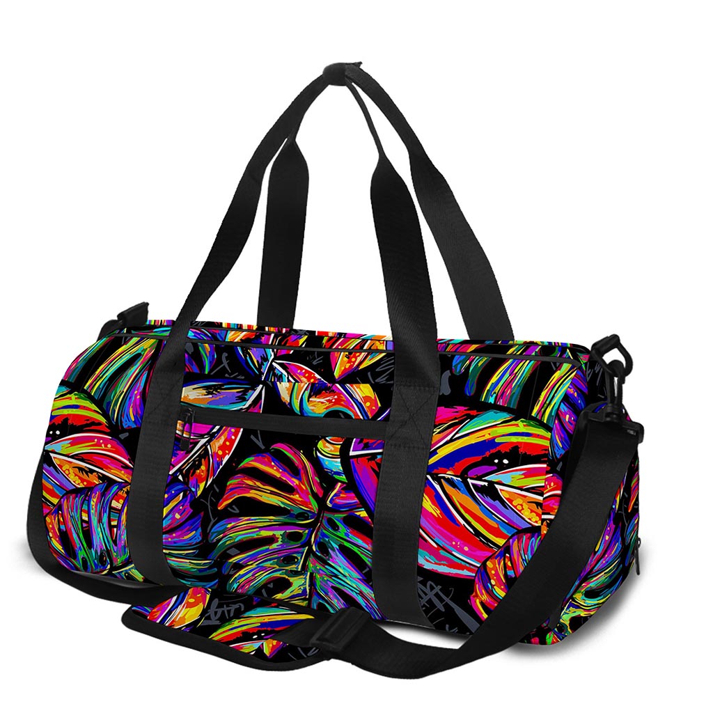 Colorful Leaf Tropical Pattern Print Gym Bag