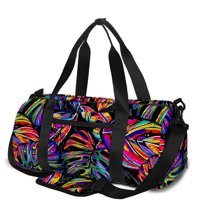 Colorful Leaf Tropical Pattern Print Gym Bag