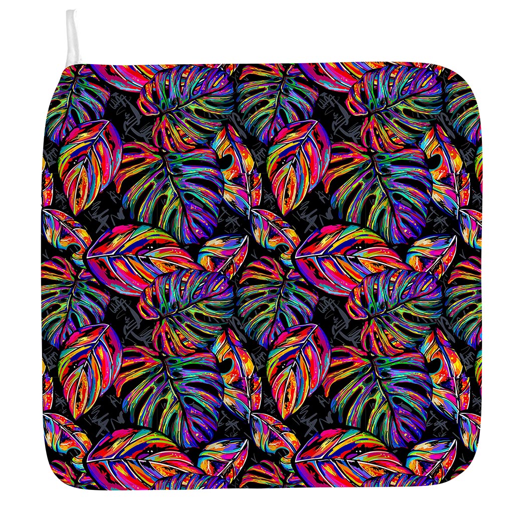 Colorful Leaf Tropical Pattern Print Hand Towel