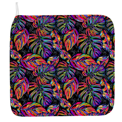 Colorful Leaf Tropical Pattern Print Hand Towel