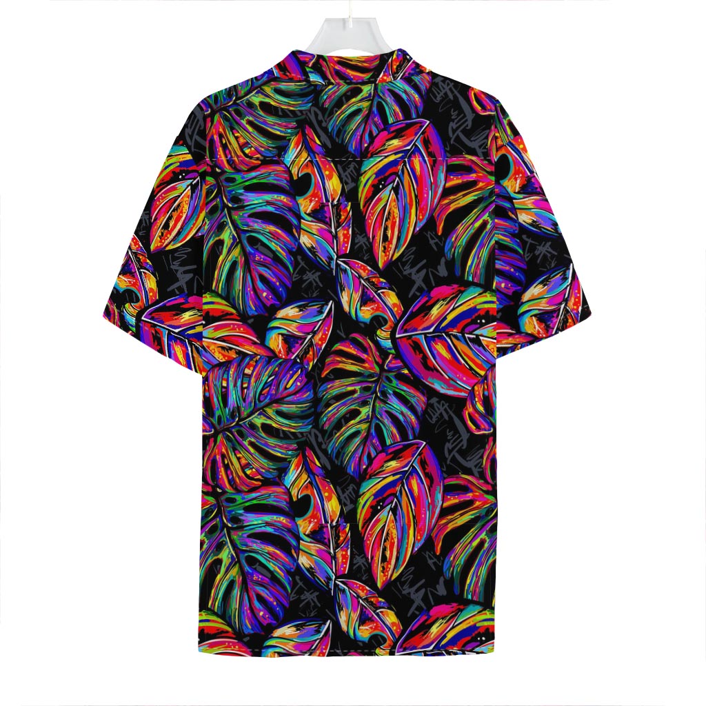 Colorful Leaf Tropical Pattern Print Hawaiian Shirt