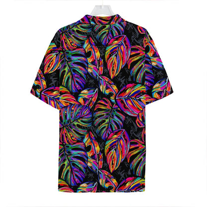 Colorful Leaf Tropical Pattern Print Hawaiian Shirt