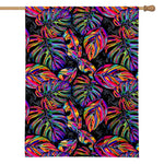 Colorful Leaf Tropical Pattern Print House Flag