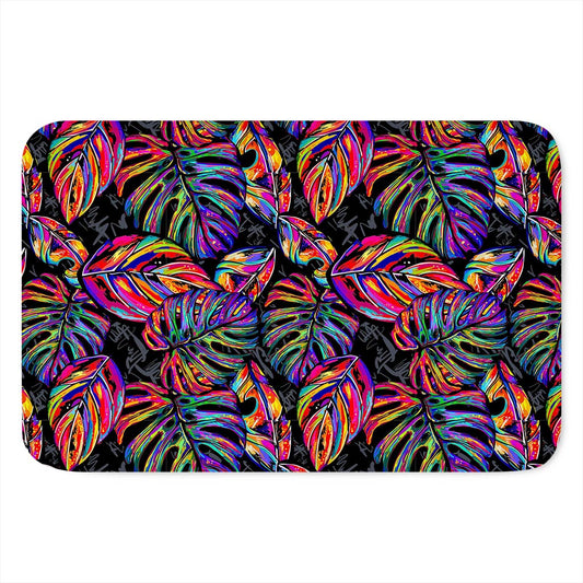 Colorful Leaf Tropical Pattern Print Indoor Door Mat