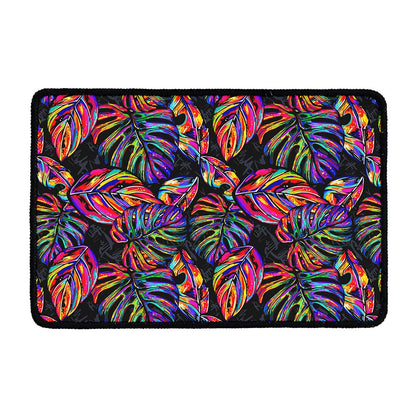 Colorful Leaf Tropical Pattern Print Kitchen Mat