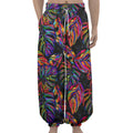 Colorful Leaf Tropical Pattern Print Lantern Pants