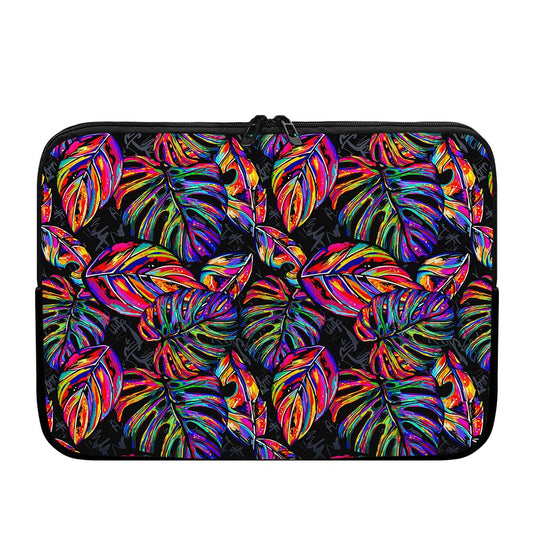 Colorful Leaf Tropical Pattern Print Laptop Sleeve