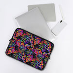 Colorful Leaf Tropical Pattern Print Laptop Sleeve