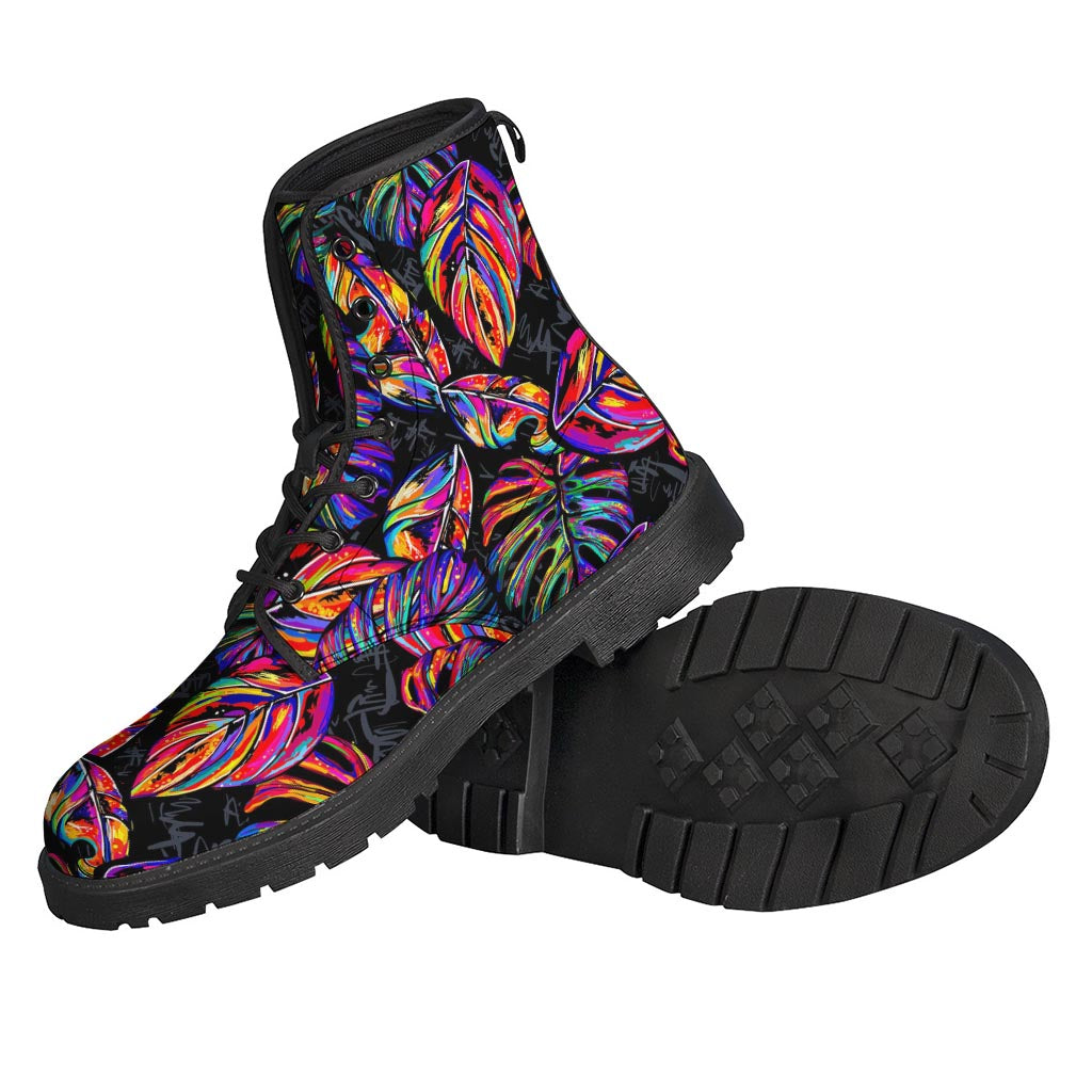 Colorful Leaf Tropical Pattern Print Backpack