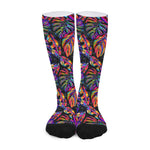 Colorful Leaf Tropical Pattern Print Long Socks