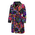 Colorful Leaf Tropical Pattern Print Men's Bathrobe