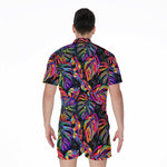 Colorful Leaf Tropical Pattern Print Men's Rompers