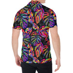 Colorful Leaf Tropical Pattern Print Men's Shirt