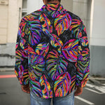 Colorful Leaf Tropical Pattern Print Men's Shirt Jacket