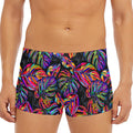 Colorful Leaf Tropical Pattern Print Men's Short Boxer Briefs
