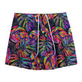 Colorful Leaf Tropical Pattern Print Mesh Shorts