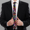 Colorful Leaf Tropical Pattern Print Necktie