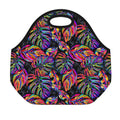 Colorful Leaf Tropical Pattern Print Neoprene Lunch Bag