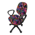 Colorful Leaf Tropical Pattern Print Office Chair Cover