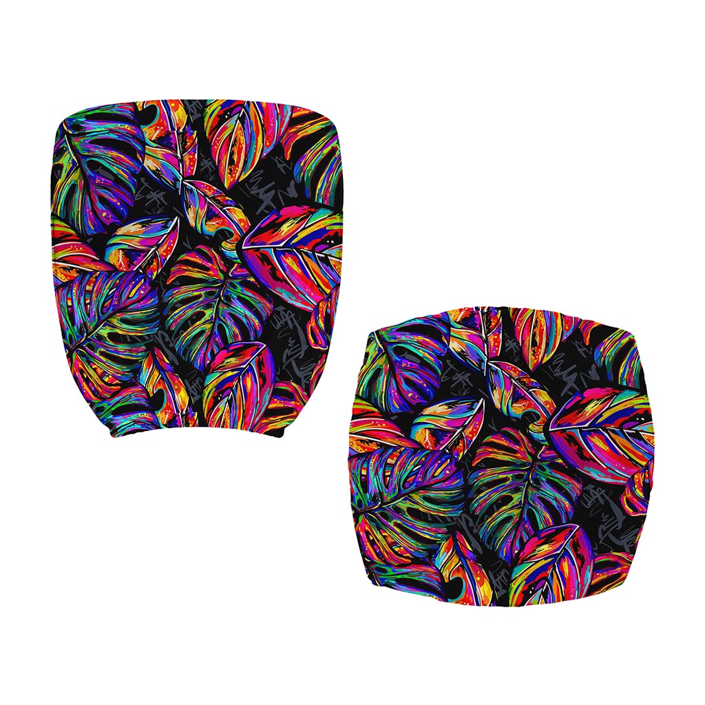 Colorful Leaf Tropical Pattern Print Office Chair Cover