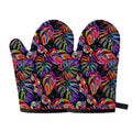 Colorful Leaf Tropical Pattern Print Oven Mitts
