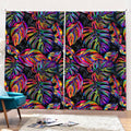 Colorful Leaf Tropical Pattern Print Pencil Pleat Curtains