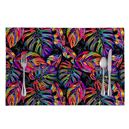 Colorful Leaf Tropical Pattern Print Placemat