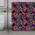 Colorful Leaf Tropical Pattern Print Polyester Shower Curtain