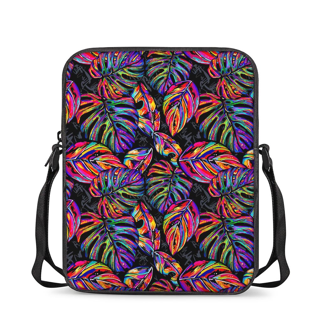 Colorful Leaf Tropical Pattern Print Rectangular Crossbody Bag